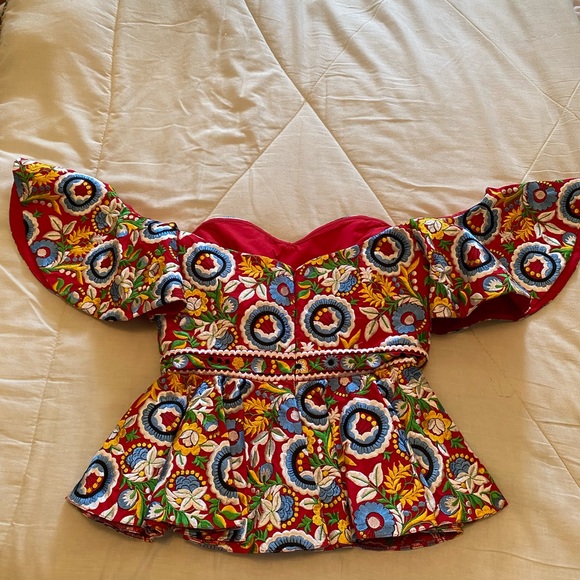 Caroline Constas Irene peplum top M NWT - Picture 8 of 12